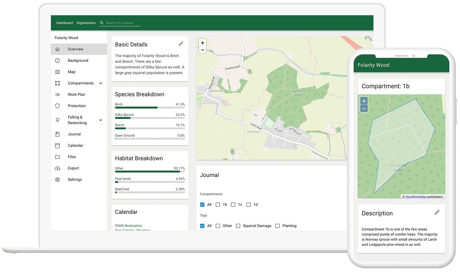 Laptop showing Forest Planner web app